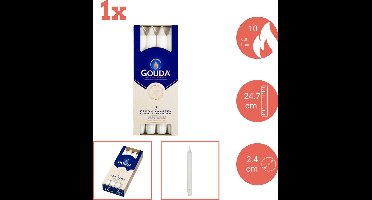 Gouda - Kroonkaarsen - 240/24 - 8 stuks per verpakking - Satijn - Voordeelverpakking - 8 stuks - 1 verpakkingen