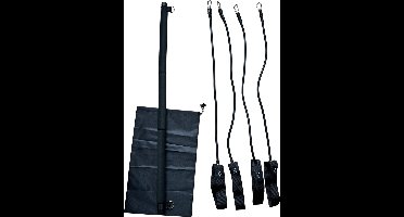 Pilates Bar met Weerstandsbanden – Zwart - Multifunctionele bar van 92 cm met 3 RVS delen en zachte foam coating. Inclusief 4 weerstandsbanden (2 van 9 kg, 2 van 13,5 kg), samen goed voor 45 kg weerstand. Lichtgewicht en compact.