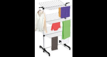 BRASQ Droogtoren - Inklapbaar - Drooglengte 36 Meter - Droogtoren met Wieltjes en Kledinghangers - Droogrek - Wastoren - Wasrek - 77x73x140 cm