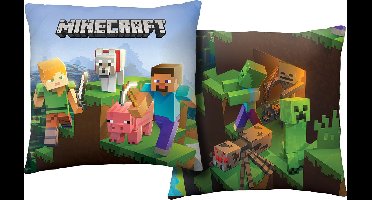 Minecraft Kussen Build- 40 x 40 cm - Polyester