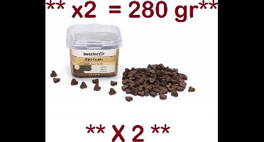 ** 2 X ** Beeztees kattensnack - mini hearts 140 gr in handig doosje - met lam . 2 x 140 gr = 280 gr verwennerij voor uw kat.