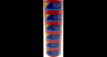 Verlofix Duct Tape - 6 rollen - 50 mm Breed - Rol van 10 Meter - Plakband - Grote Kleefkracht - Zeer Sterk - Waterdichte tape - Rood