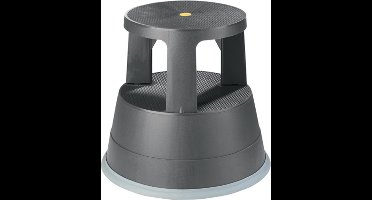 BRASQ Opstapkrukje Zwart ST200 - Verrijdbaar - Draagvermogen 150 kg - Opstapkruk - Opstapje - Opstapkrukje volwassenen - Olifantenvoet