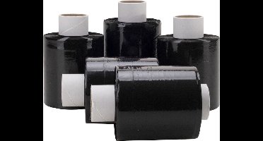 Mini wikkelfolie bundelfolie 20 micron 10 cm x 250 meter zwart | 40 stuks