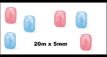 6x Cadeaulint roze en licht blauw 20 meter x 5 mm - Eitje - kado lint verjaardag kerst sinterklaas feest