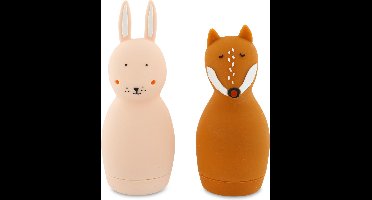 Trixie Knijpspeelgoed voor in bad – Mrs. Rabbit & Mr. Fox – Siliconen Badspeelgoed – Spuitfiguurtjes – Vanaf 6 Maanden