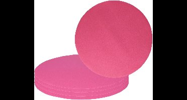 Wicotex Placemats Uni - 8x - fuchsia roze - rond 38 cm - anti slip laag - Teflon coating toplaag
