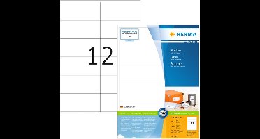 HERMA SuperPrint - Etiketten - weiß - 105 x 48 mm - 2400 Stck. (200 Bogen x 12) (4635)