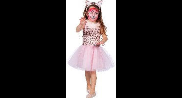 Wilbers & Wilbers - Dans & Entertainment Kostuum - Roze Panter Wilde Ballet Danseres - Meisje - Roze - Maat 116 - Carnavalskleding - Verkleedkleding