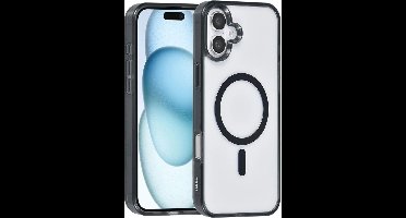 TUNIQ telefoonhoesje voor Apple iPhone 16 Plus - MagSafe siliconen backcover - Transparant zwart