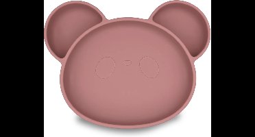 Youly® Siliconen kinderbord beer - Kinderservies - Baby servies - Baby bord - Anti Slip - Bord met zuignap - BPA vrij - Vintage Roze