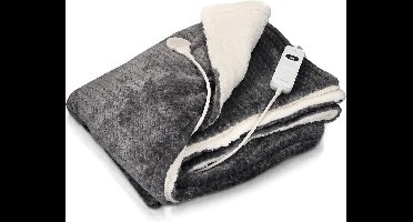 ApexArte® Elektrische Deken 2 Persoons - Warmtedeken Elektrisch - Extra Zacht - Grijs