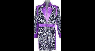 Carnavalsjas Heren - Sequin Delight - Carnaval - Verkleedkleren Heren - Carnavalsjas Sequin Heren Paars-Wit - Maat M