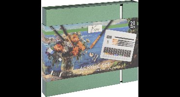 Schilderen Starterset Acrylverf 21pcs - Hobbyverf met Penselen - Acrylverf Tubes - Giftset