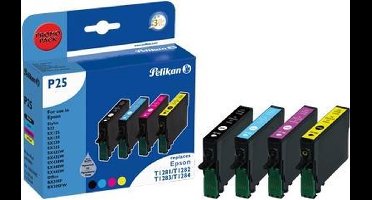 Pelikan P25 -T1281-T1284, Inktcartridge / Zwart / Cyaan / Magenta / Geel