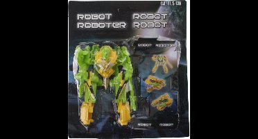 Eddy Toys - Robot - Transformer - Groen - 11,5 Cm - Speelfiguur