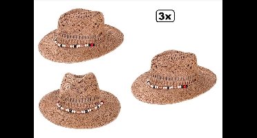 3x Kojakhoedje opengewerkt met gekleurd bandje