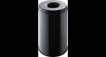 HELIT Metalen safety afvalbak - 30 liter - Metaal - Zwart - dxh 335x470 mm