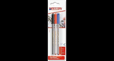 Edding Fineliner - Office liner  - Rood, Zwart en Blauw - EF 89