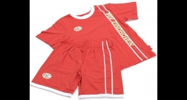PSV Pyjama/Shortama - Verticaal - Maat 104 - Rood