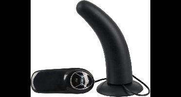 You2Toys – Siliconen Anale Vibrator met Kromming – Geschikt voor Voorbind Harnas – Zwart