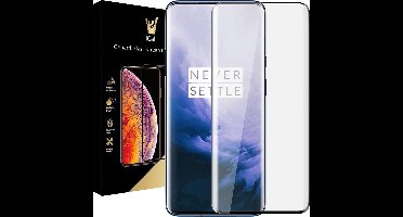 Screenprotector geschikt voor OnePlus 7 Pro - Tempered Glass Gehard Glas - Full Screen Cover Volledig Beeld - iCall