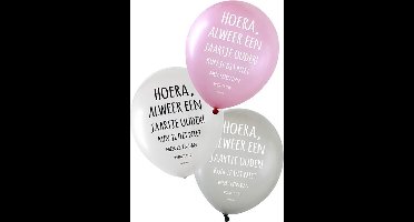 Ballon 6 x metallic 14 inch 3 ass Hoera al weer een