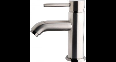 Sanifun wastafelmengkraan Hartwin Geborsteld Staal + afvoerplug