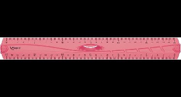 Maped decimeterlat Geometric driedubbele decimeter 30 cm geassorteerde kleuren (groen blauw en roze)