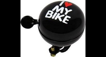Dresco Fietsbel Dingdong I love my bike - Zwart - 60 mm