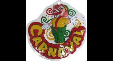 Wanddeco clown carnaval 18x18 cm