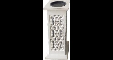 Outdoor Living Forte kandelaar 14x14xH33 cm - wit