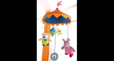 Haba Mobiel Manege Vrij! Voor boven de wieg of commode - met rammelaar, belletje en spiegelfolie