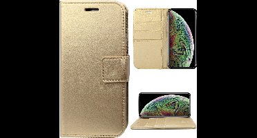 Kunstlederen Hoesje Wallet geschikt voor Apple iPhone Xs Max Goud - Book Case Cover van iCall
