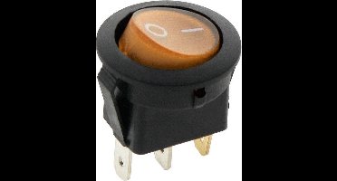 Schakelaar - geel - 12 volt - 35A - verlicht rond - 3 pins
