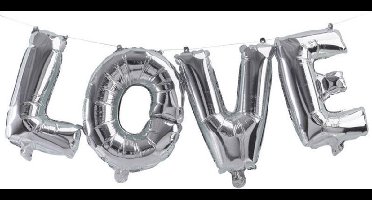 Ginger Ray Pick & Mix 'Love' folieballon slinger - zilver - 1 meter