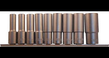 BGS Doppenset lang 1/2 - 9 delig - zeskant - SW 10mm - 13mm - 15mm - 16mm - 17mm - 18mm - 19mm - 22mm - 24mm- BGS2223
