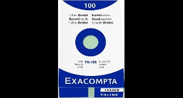 8x etui 100 steekkaarten bristol - effen niet geperforeerd 74x105mm, Groen