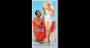 Retro Coca-Cola Wandbord 'On The Beach' - Metaal - 22 x 41 cm