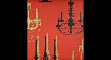 Dutch Wallcoverings Kandelaar - Rood/zwart