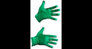 Handschoenen - Groen Satijn - Circa 20 cm - Piet Attribuut - Een Paar