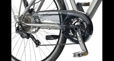 Kettingscherm Axa Scope 2 voor 38 tands tandwielen - lichtgrijs met zwarte rand (winkelverpakking)