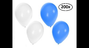 Helium ballonnen 200x blauw en wit