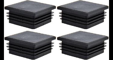 ProPlus Vierkante insteekdoppen - 60 x 60 mm - zwart - set van 4