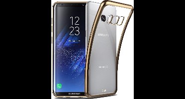 Hoesje Transparant geschikt voor Samsung Galaxy S8 - Goud Siliconen TPU Hoesje Case
