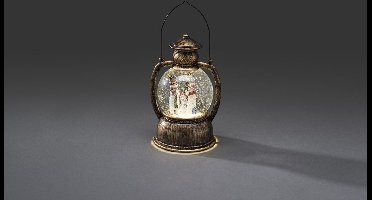 Konstsmide 3498 - Kerstdecoratie - 1 lamps LED sneeuwlantaarn sneeuwpop watergevuld - op batterij - voor binnen - warmwit