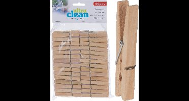 Wasknijpers - Hout 60 Stuks