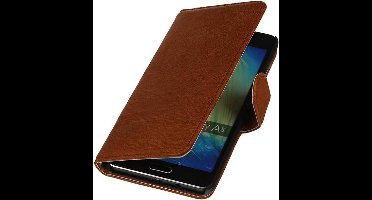 Washed Leer Bookstyle Hoesje - Geschikt voor Samsung Galaxy A7 Bruin