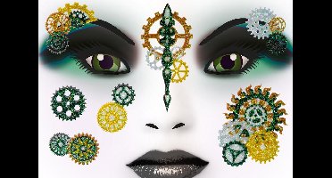 Face art sticker steampunk Marie