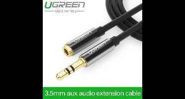 Ugreen - 3.5 mm male naar 3.5 mm female - Verlengkabel - 3.0 Meter - Zilver